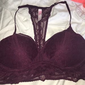 Maroon lace bra